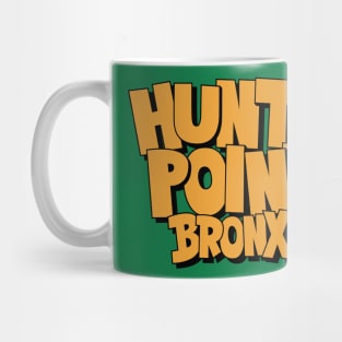 Hunts Point Bronx NYC: Bold Block Letter Comic Style Mug